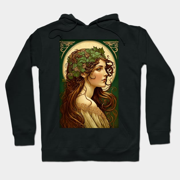 Irish Beauty - Art Nouveau Style Hoodie by ArtNouveauChic